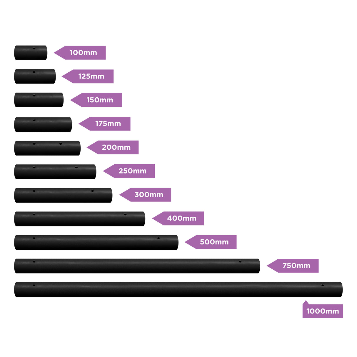 Extensions Powdercoat Black