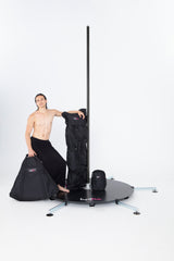 Lupit Pole Stage Lange Beine Pulverbeschichtung Schwarz 45 mm + Taschen