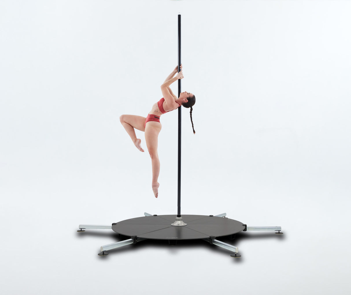 Lupit Pole Stage Lange Beine Pulverbeschichtung Schwarz 45 mm + Taschen